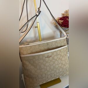 Coach Beige Signature Crossbody Bag